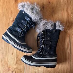 Sorel Joan of Arctic Winter Suede Snow Boots Black Size 5